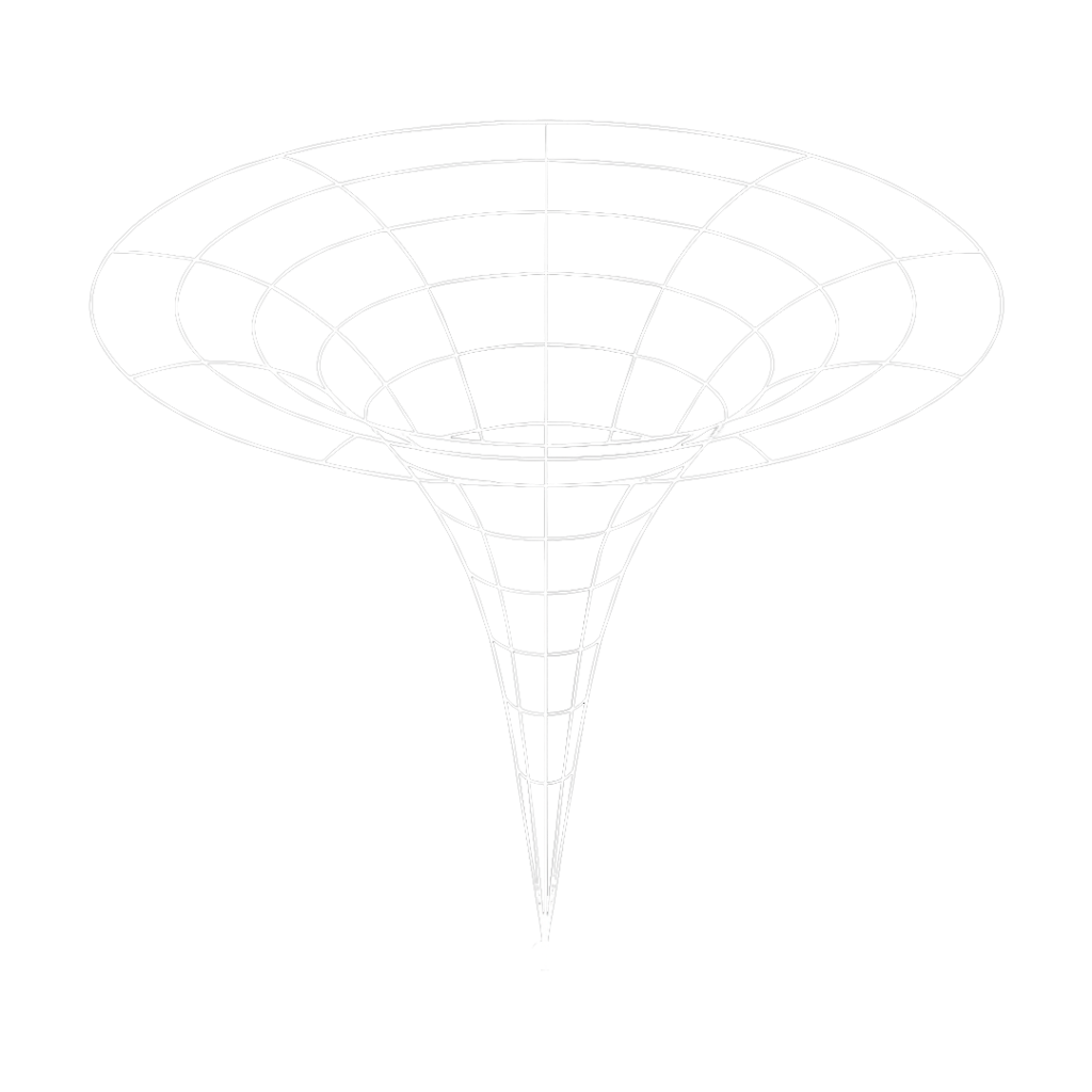 Icono vectorial de un embudo o vórtice espacio-tiempo que simboliza la estrategia de Growth Marketing y la hoja de ruta medible de VALTOM para el crecimiento de negocios.